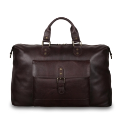 Дорожная кожаная сумка тёмно коричневого цвета большого размера Ashwood Leather 1337 Brown